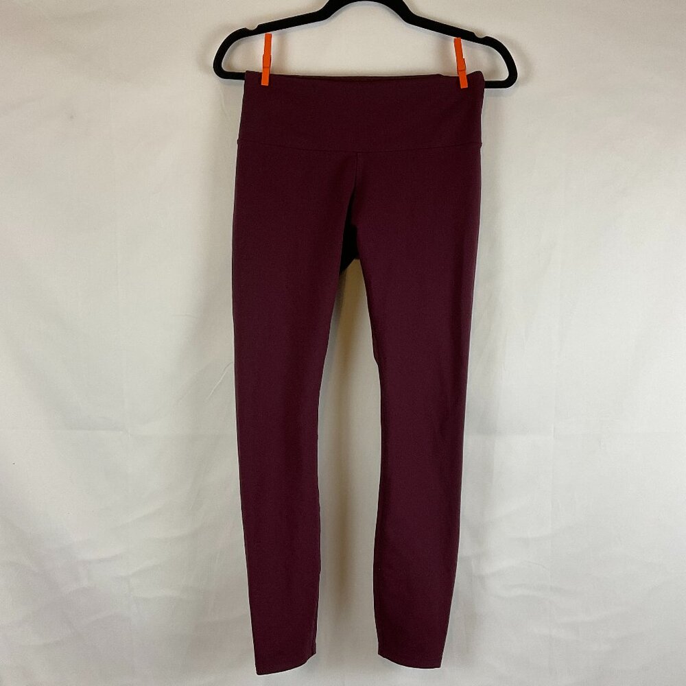 Outdoor Voices Athletic Leggings Maroon Zipper Pocket Ankles